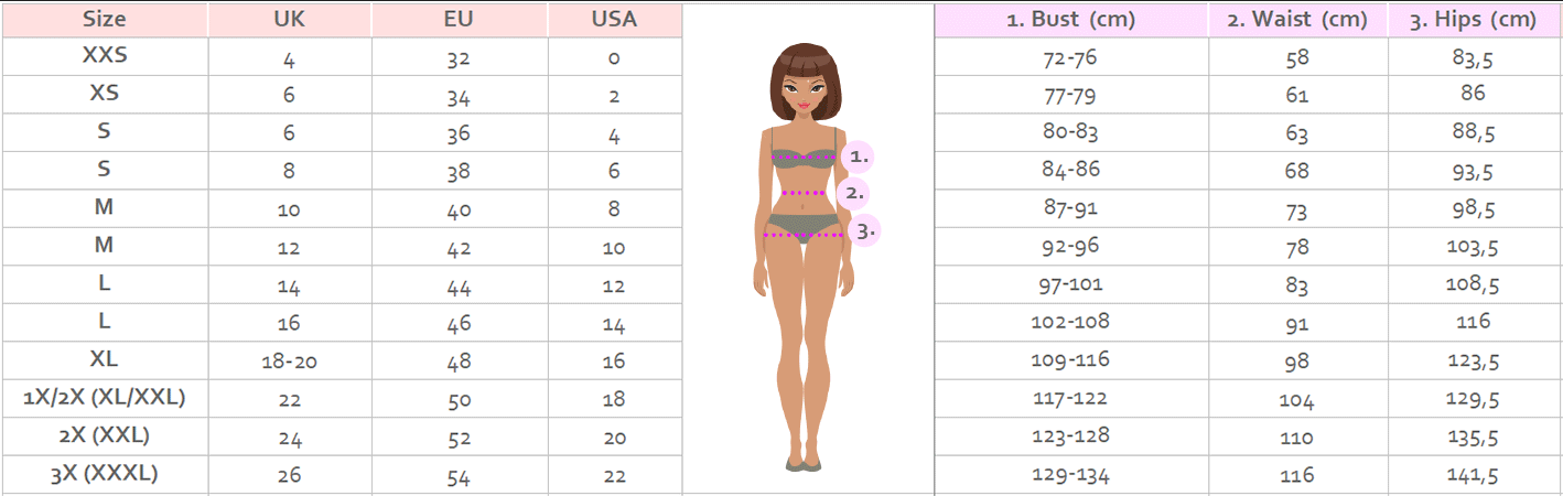 hollister coat size chart